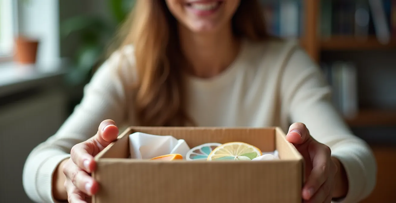 Kit de bienvenue créatif avec éléments interactifs et personnalisés créés par l'équipe