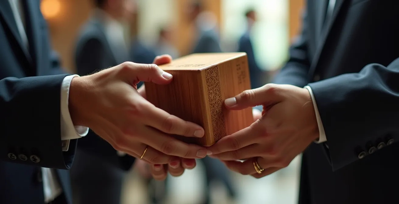 Cérémonie de remise d'objets symboliques lors d'une convention d'entreprise