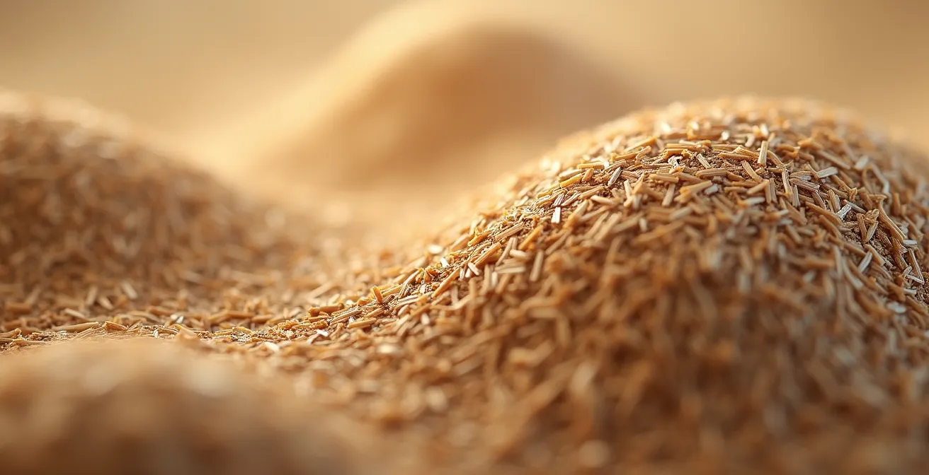 Gros plan sur une étiquette avec système de traçabilité et matériaux naturels